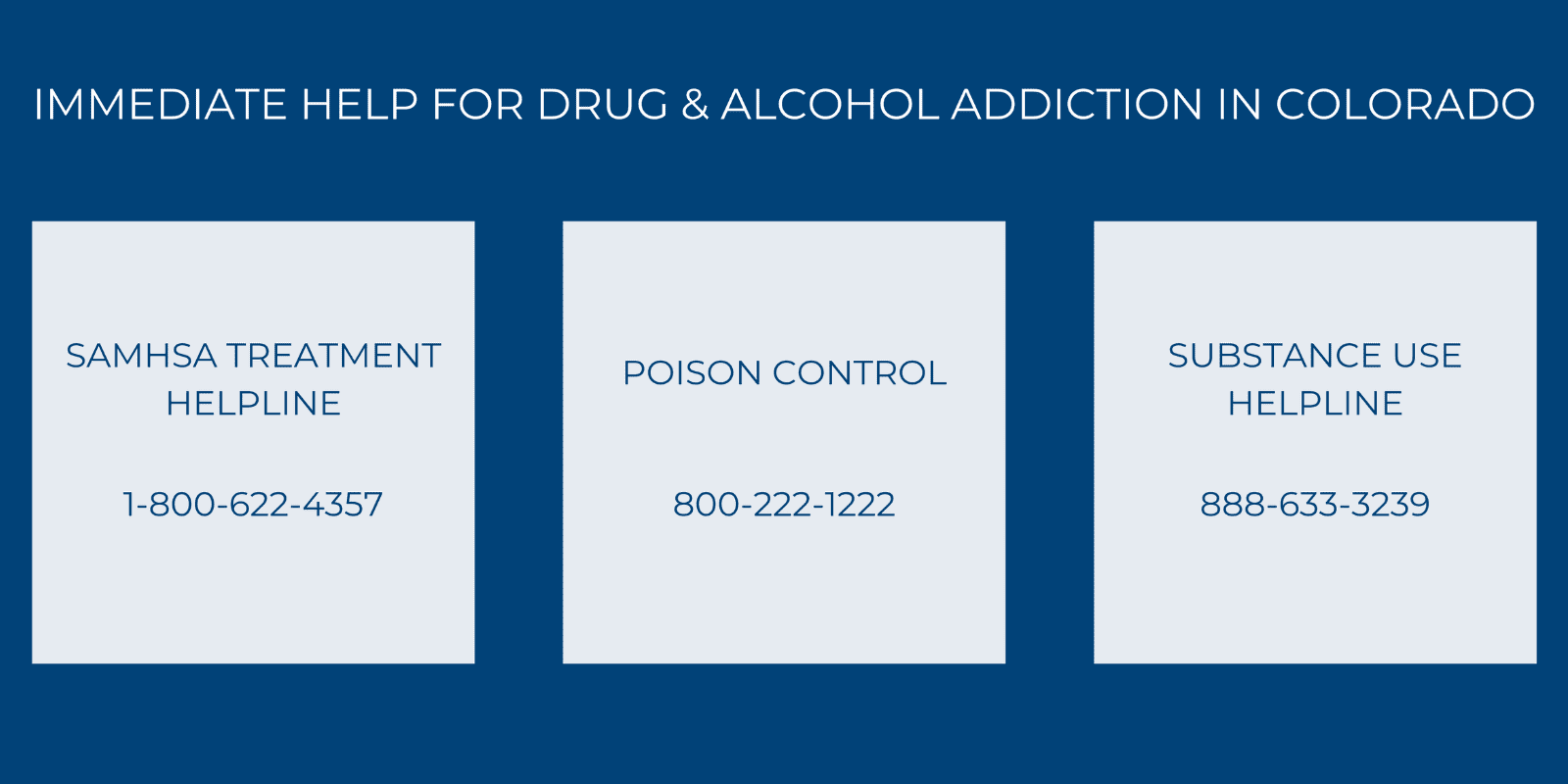 Immediate help infographic in Colorado