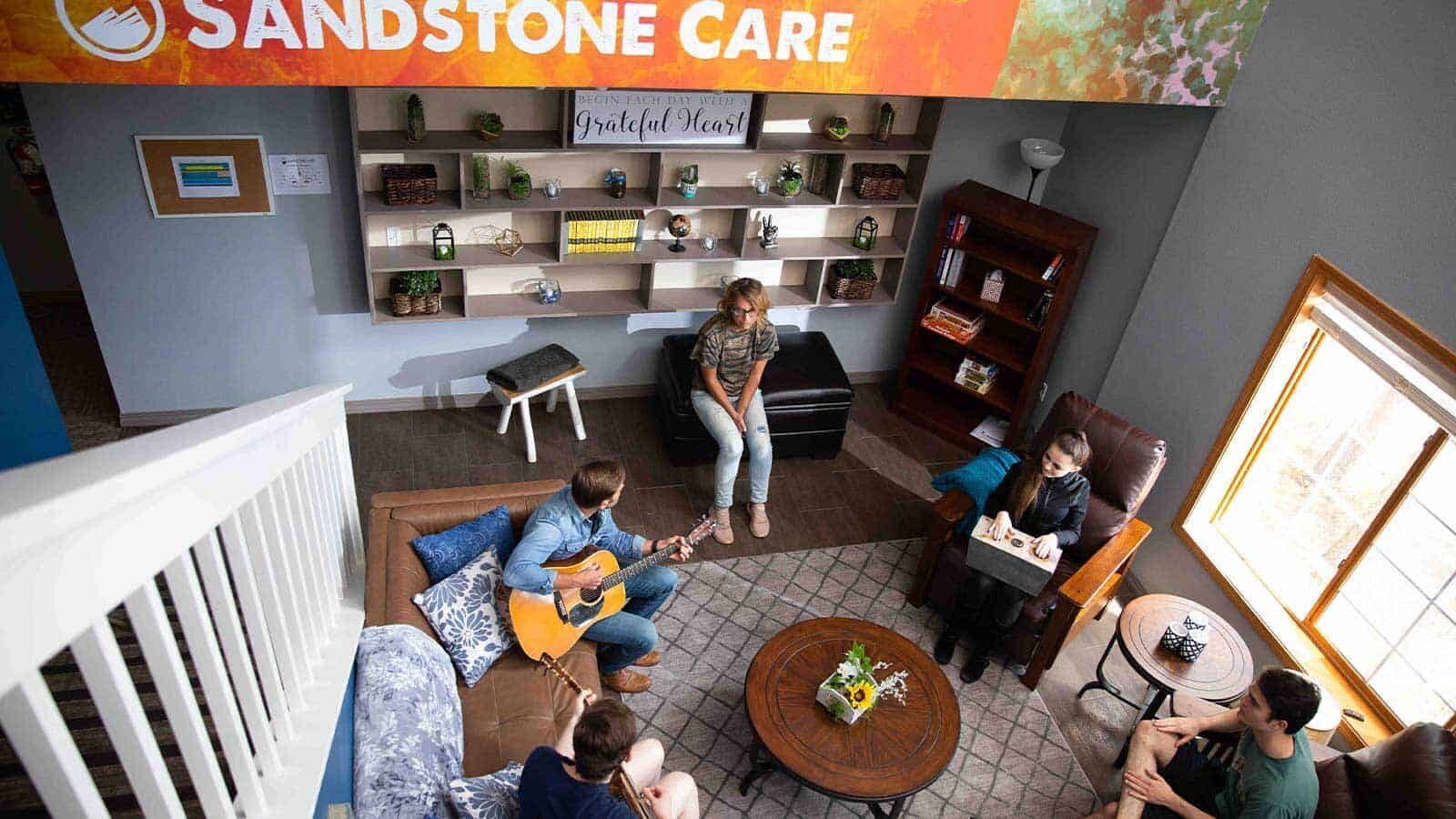 Teens in group therapy at Sandstone Care residential treatment center in Cascade