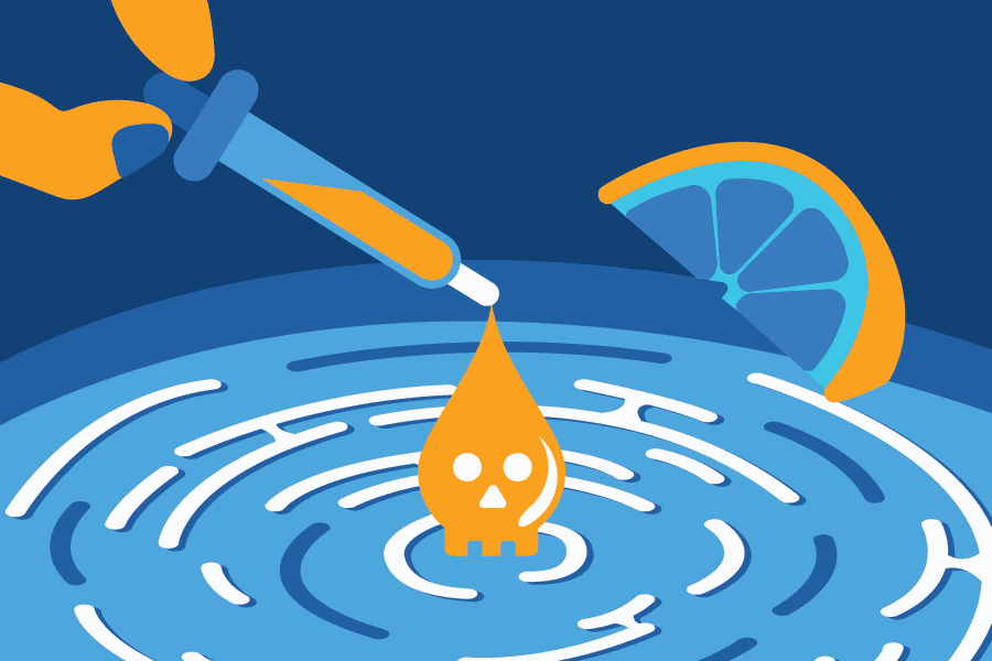 there is a cartoon of a person cutting a lemon with a knife