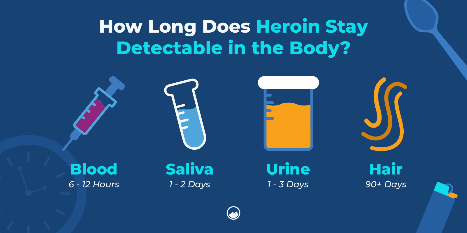 a blue background with a graphic of a doctor ' s tools and a bottle of liquid