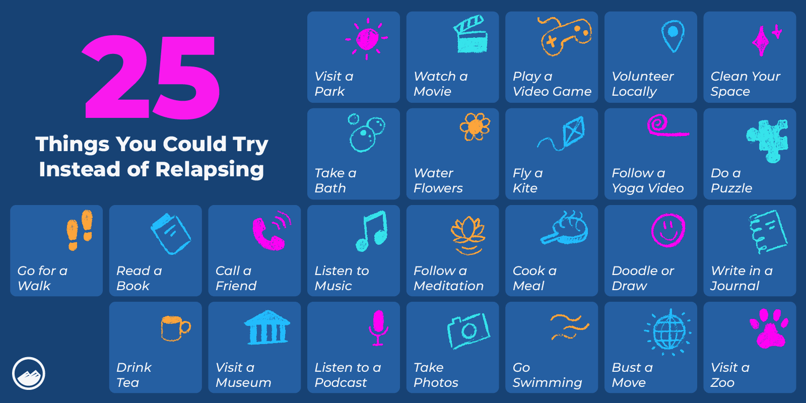 a close up of a blue poster with a bunch of different things