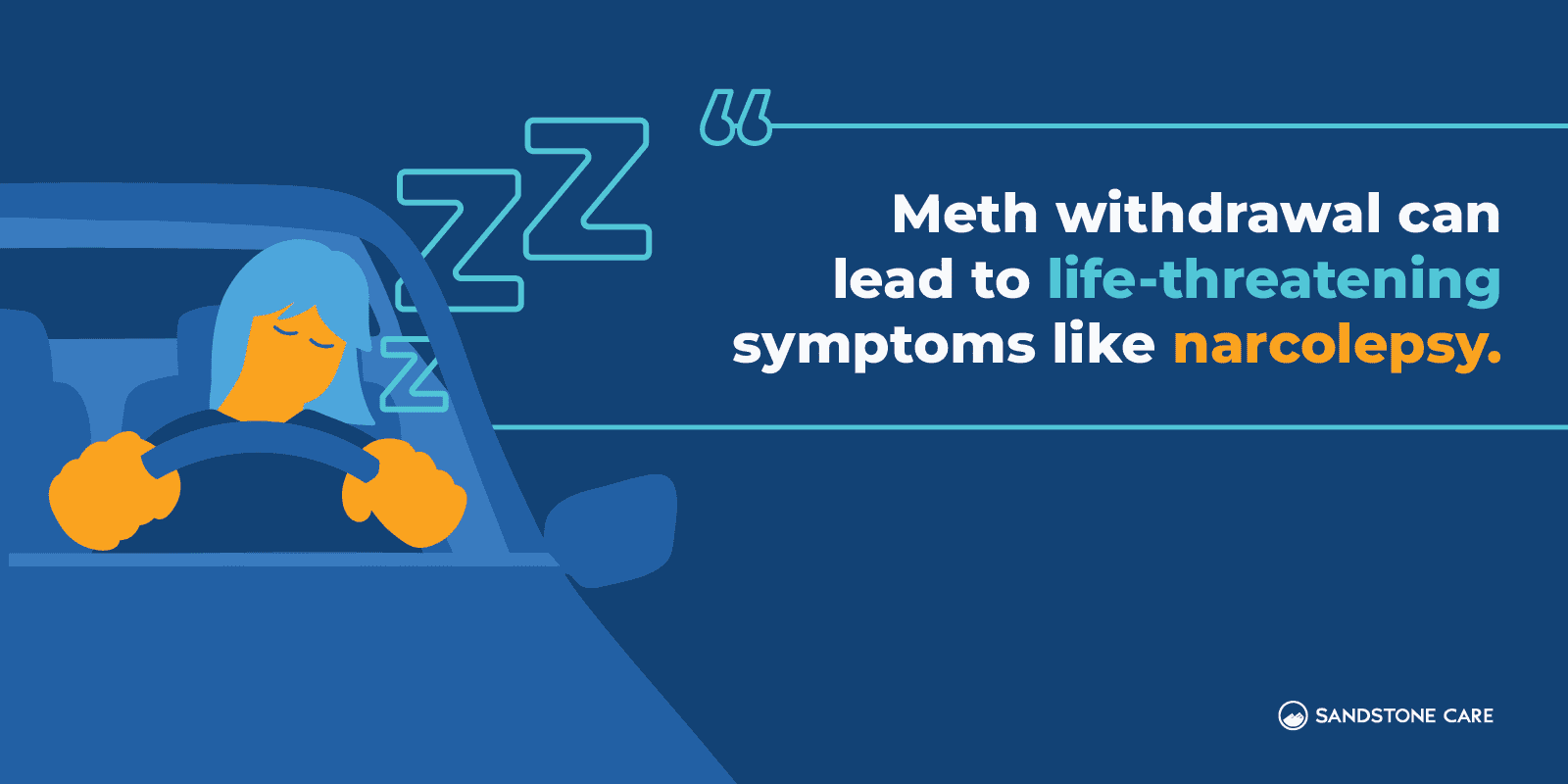 a woman driving a car with a text overlay that reads, ' meth withdrawal can lead