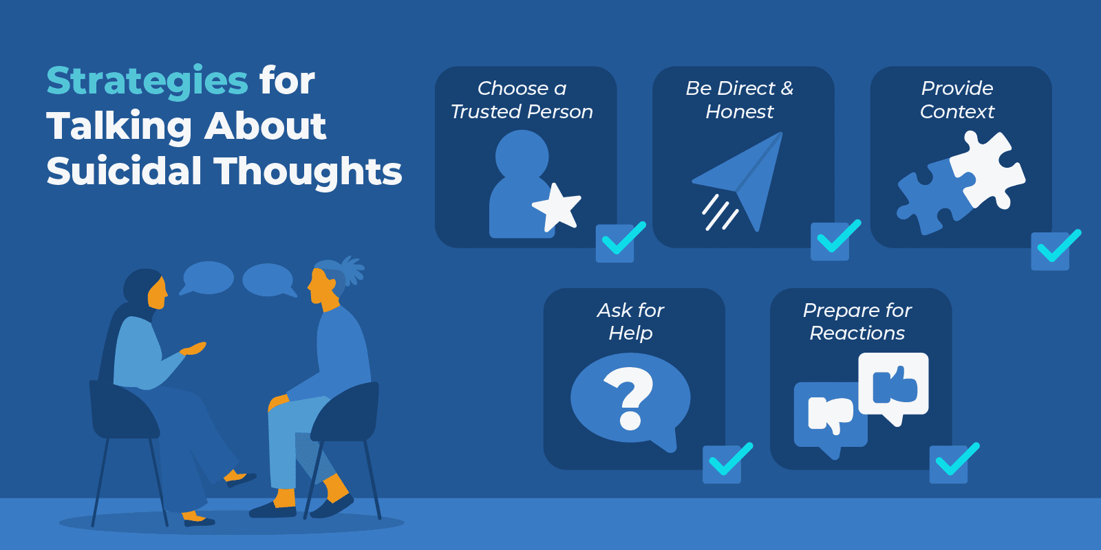 a woman sitting at a table with a puzzle piece and other icons