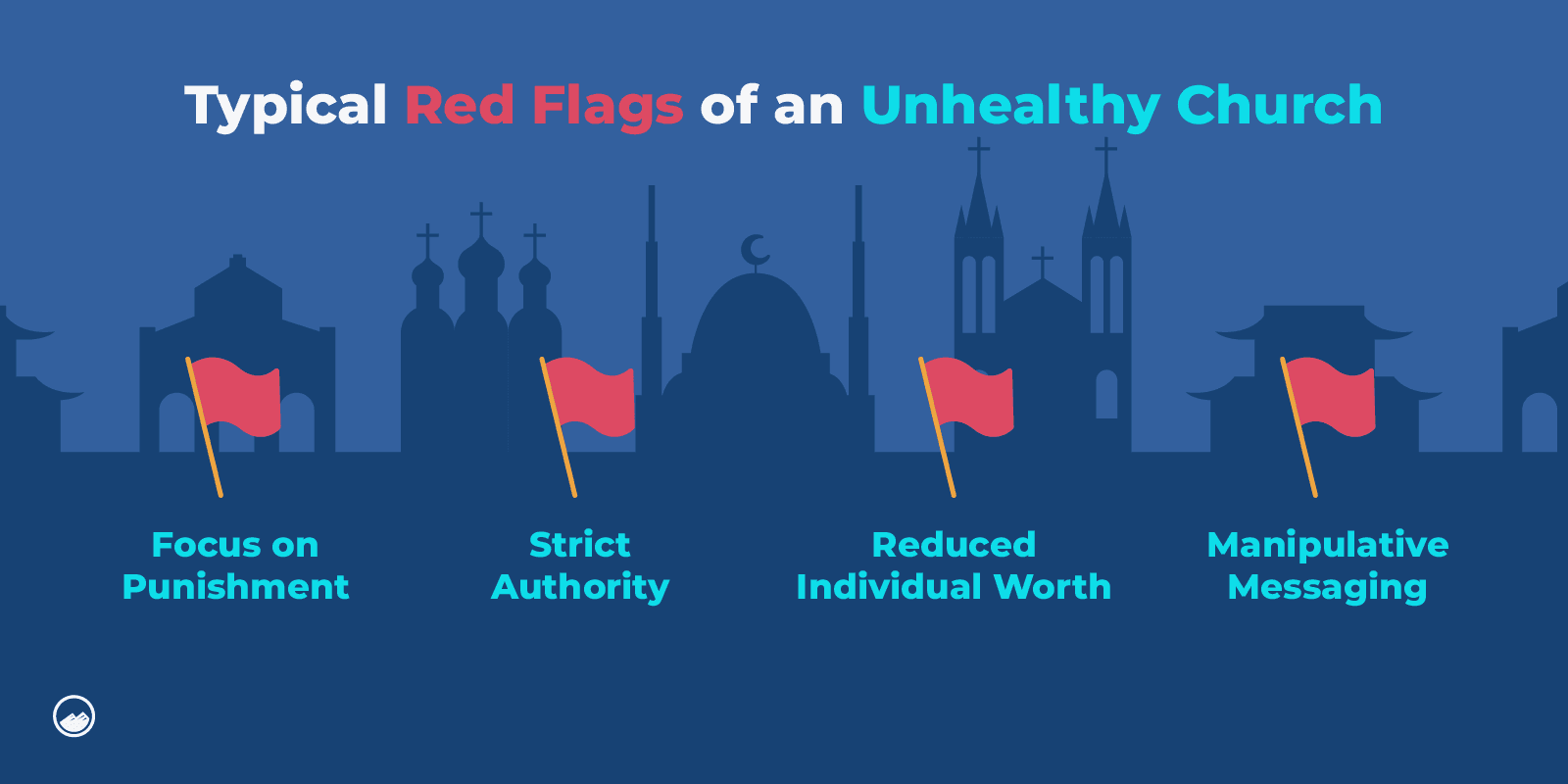 a diagram of a line of flags with the words typical red flags of an unhealthy
