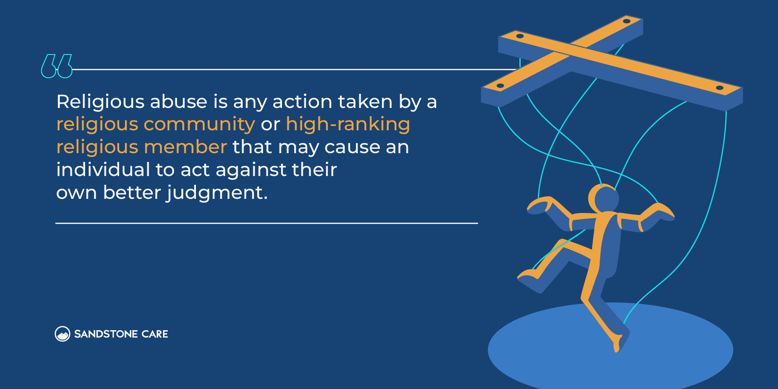 a cartoon image of a man suspended on a rope with a wooden pole