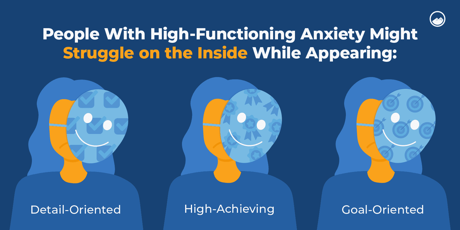 three people with high - functioning anxiety might struggle on the inside while appearing
