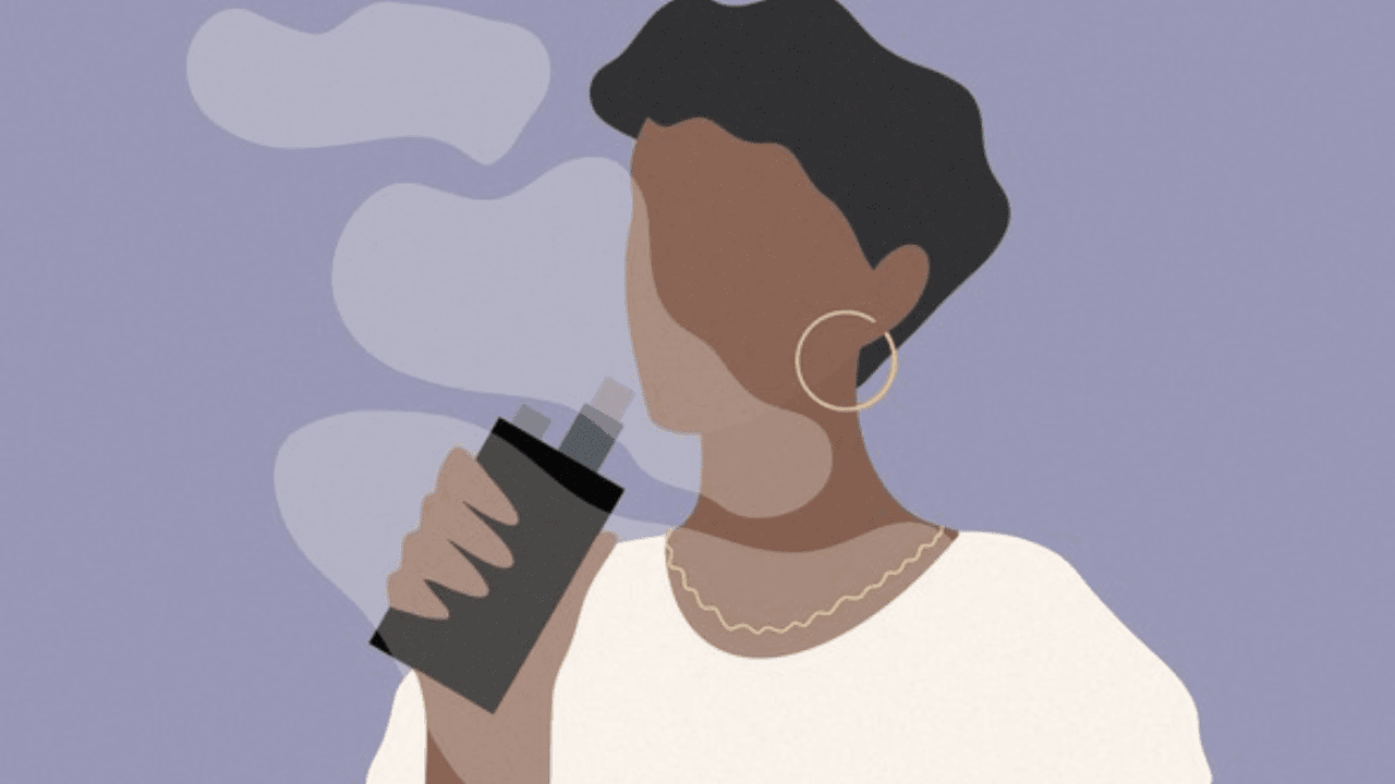 illustration of a woman with a cigarette in her hand