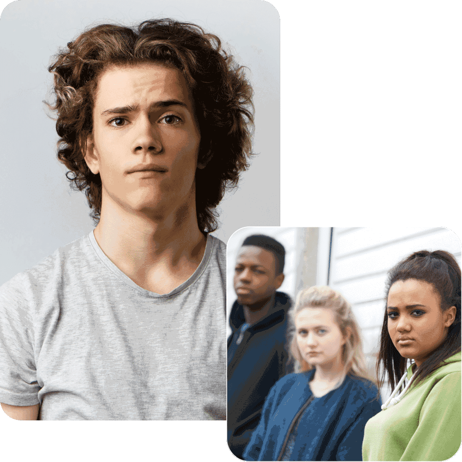 Collage image with teens