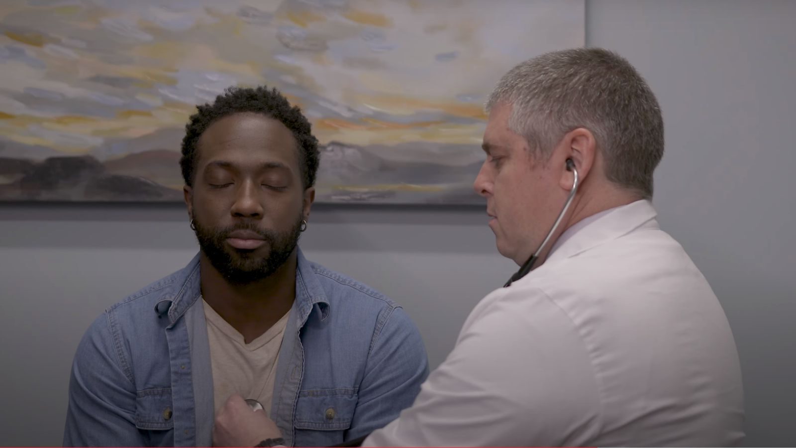 A clinician examining a patient at Virginia Medical Detox Center.