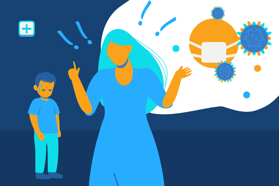 A parent saying that her child is sick