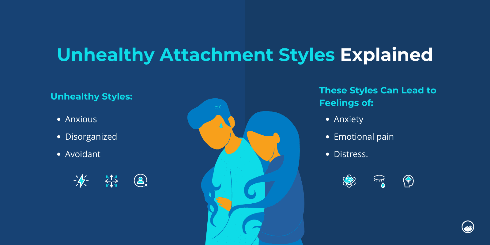 a woman and man are standing together with the text unhealthy attachment style explained