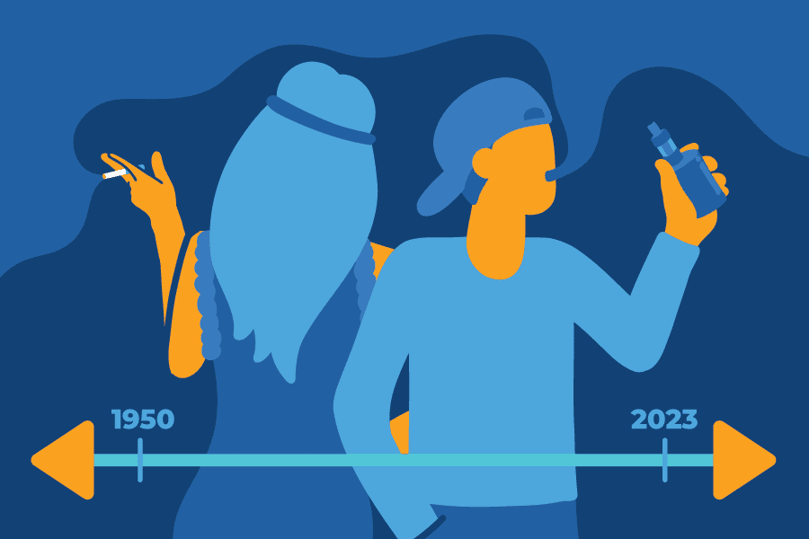 illustration of a man and woman standing next to each other