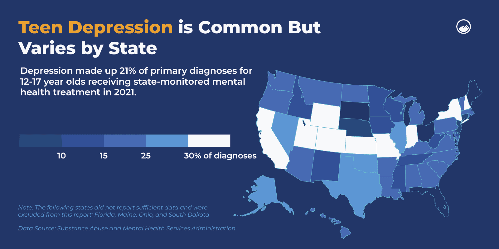 States with the Most Teenagers Diagnosed with Depression