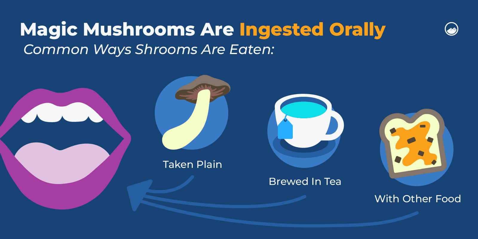 a diagram of the magic mushrooms are ingested orally