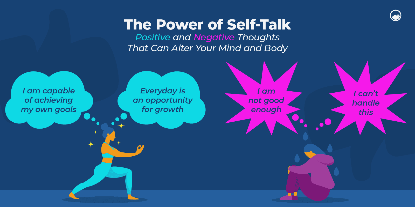 a woman is talking to another woman about self talk