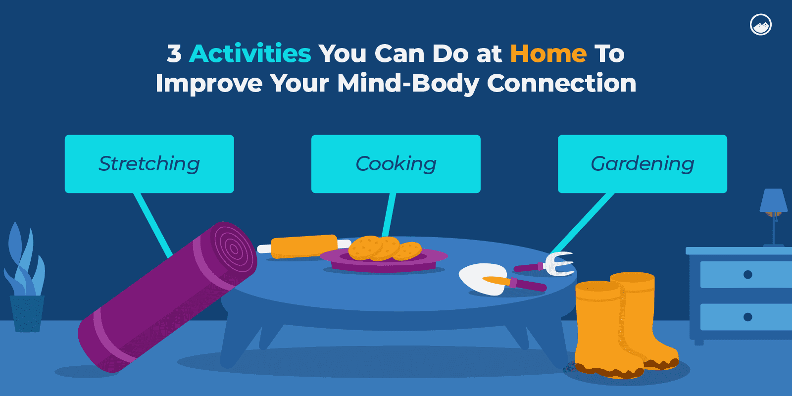 a cartoon of a table with a mat, a bottle of water, and a roll of toilet