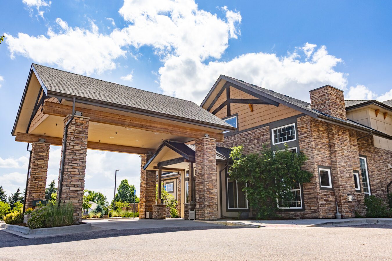 Brick building with a sunny background