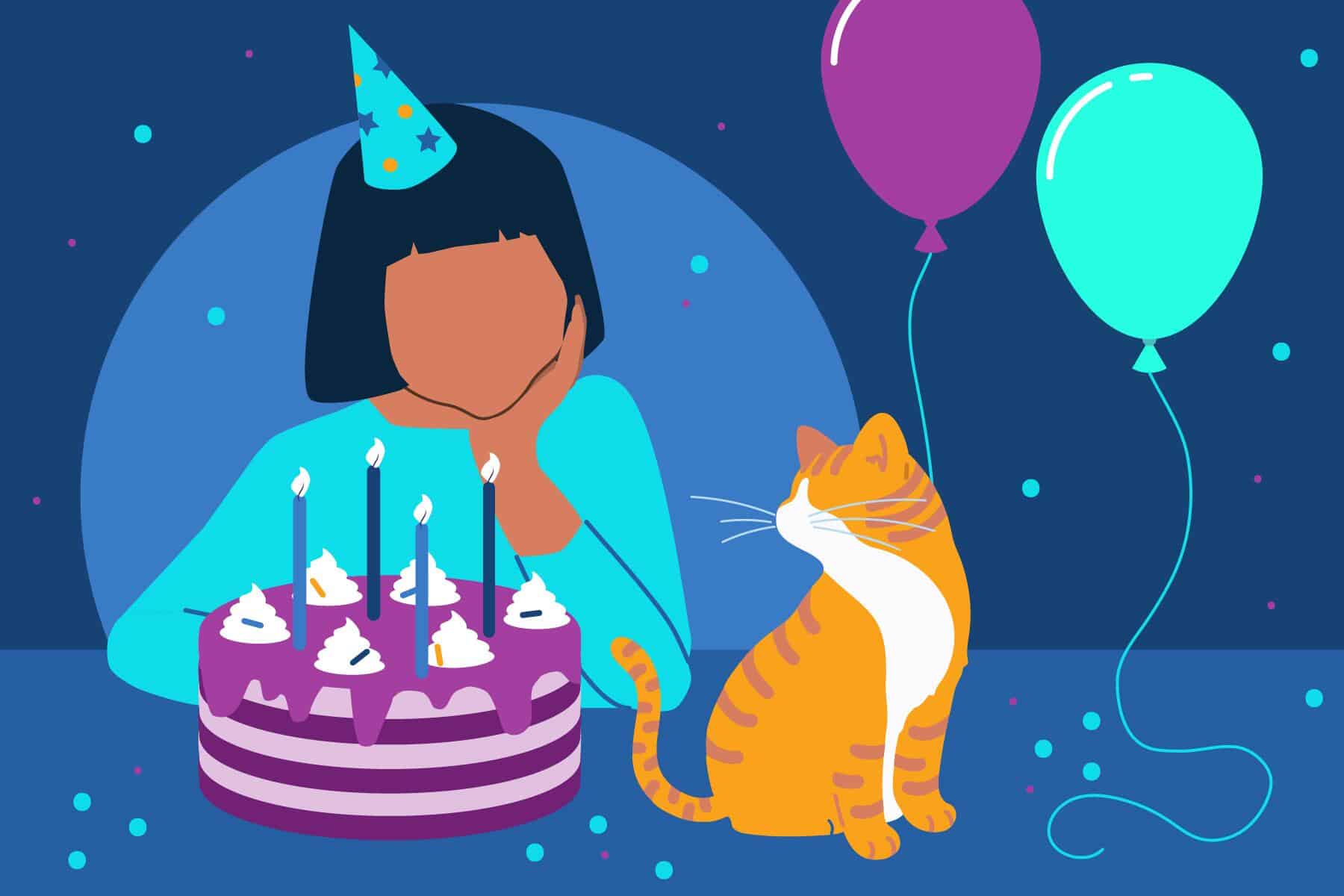 Young woman sad at her birthday having a quarter-life crisis